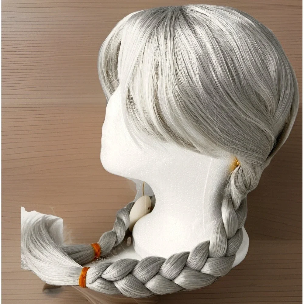 Party Play Costume Braided Pigtail Wig Fantasy Princess Viking Cosplay NIB Adult